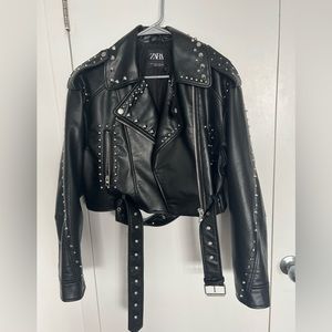 Zara faux leather jacket, black, size EUR M, USA M, MEX 28